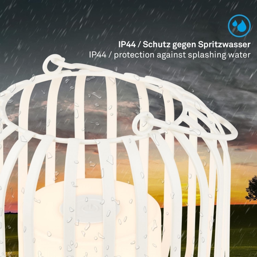 Brilo - LED Stmívatelná nabíjecí venkovní stolní lampa LED/2W/5V IP44 bílá