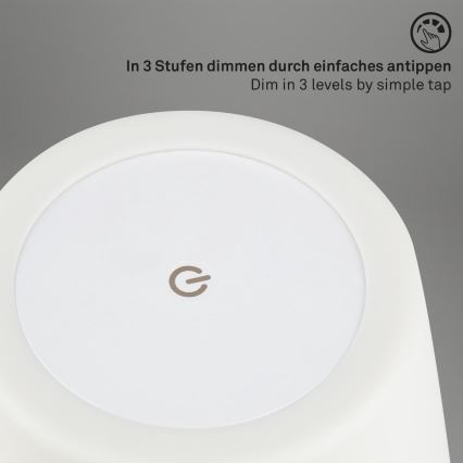 Brilo - LED Stmívatelná nabíjecí venkovní stolní lampa LED/3W/5V IP44 bílá