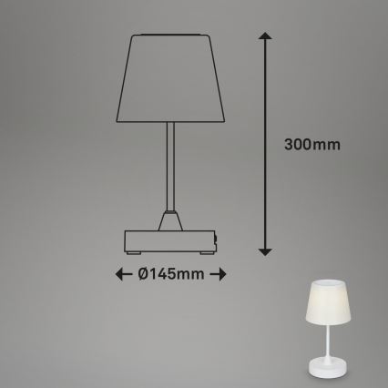 Brilo - LED Stmívatelná nabíjecí venkovní stolní lampa LED/3W/5V IP44 bílá
