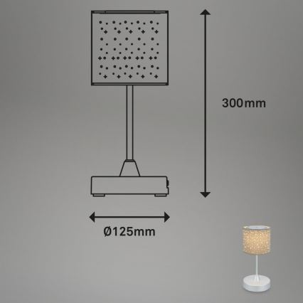 Brilo - LED Stmívatelná nabíjecí venkovní stolní lampa LOLE LED/3W/5V 2000mAh IP44 stříbrná/béžová