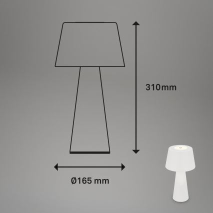 Brilo - LED Stmívatelná nabíjecí venkovní stolní lampa LED/3,5W/5V IP44 bílá