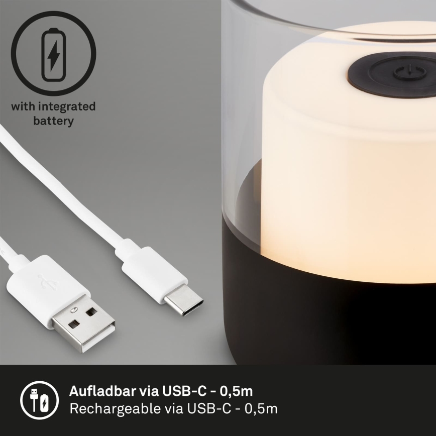 Brilo - LED Stmívatelná venkovní nabíjecí stolní lampa LILET LED/2W/5V IP44