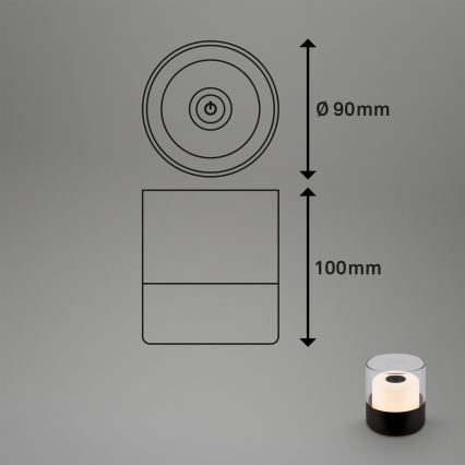 Brilo - LED Stmívatelná venkovní nabíjecí stolní lampa LILET LED/2W/5V IP44