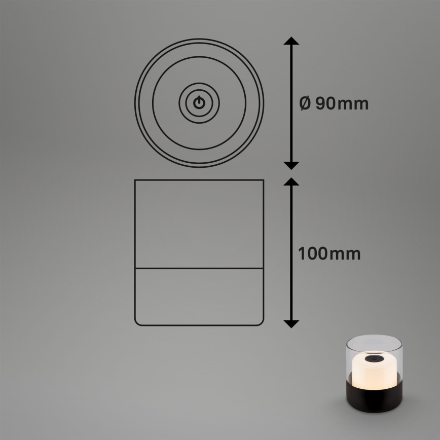 Brilo - LED Stmívatelná venkovní nabíjecí stolní lampa LILET LED/2W/5V IP44