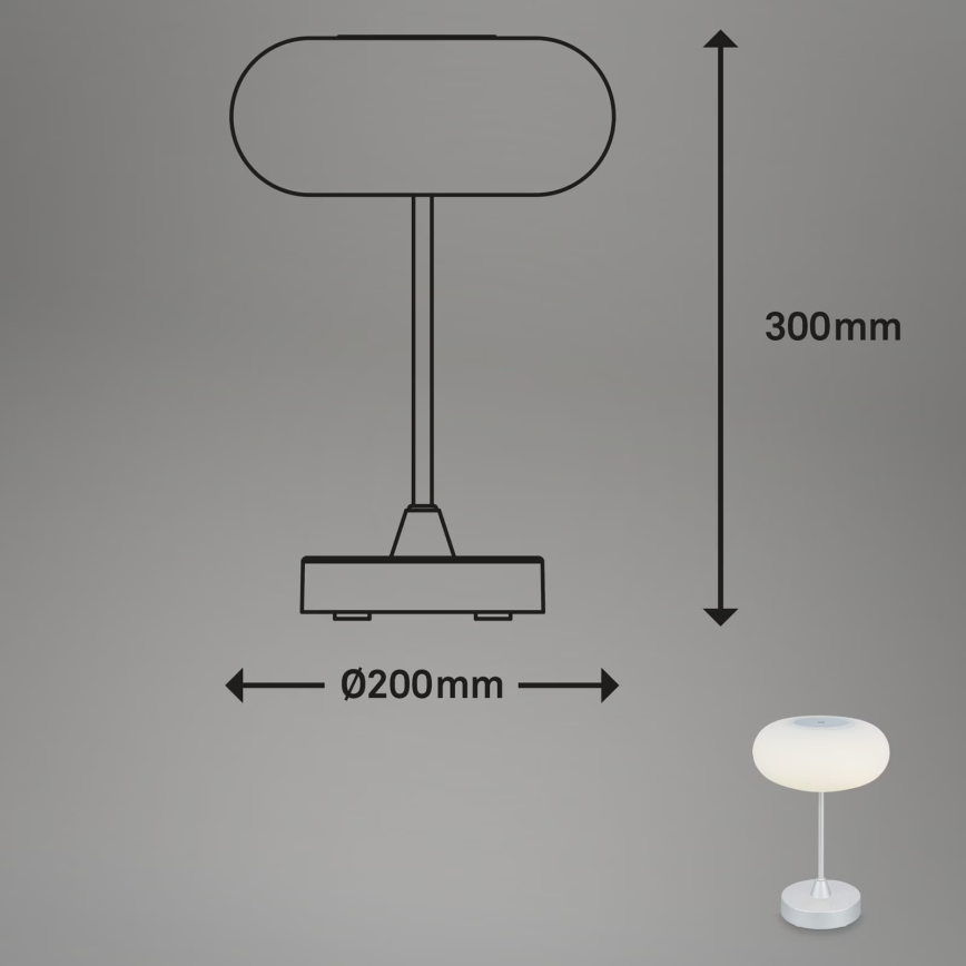 Brilo - LED Stmívatelná venkovní nabíjecí stolní lampa OLANA LED/3W/5V IP44