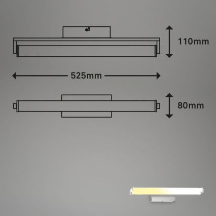 Brilo - LED Stmívatelné nástěnné svítidlo LED/18W/230V 2700-4000K stříbrná