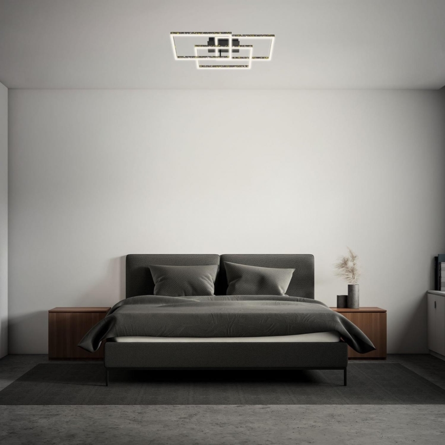 Brilo - LED Stmívatelné stropní svítidlo FRAME LED/57W/230V 3000K černá