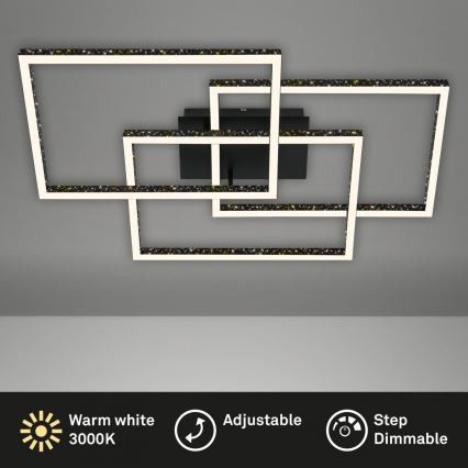 Brilo - LED Stmívatelné stropní svítidlo FRAME LED/57W/230V 3000K černá
