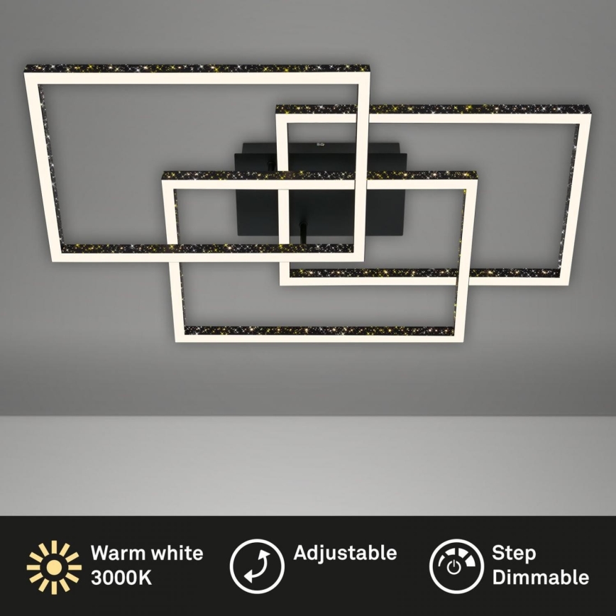 Brilo - LED Stmívatelné stropní svítidlo FRAME LED/57W/230V 3000K černá