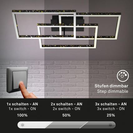 Brilo - LED Stmívatelné stropní svítidlo FRAME LED/57W/230V 3000K černá