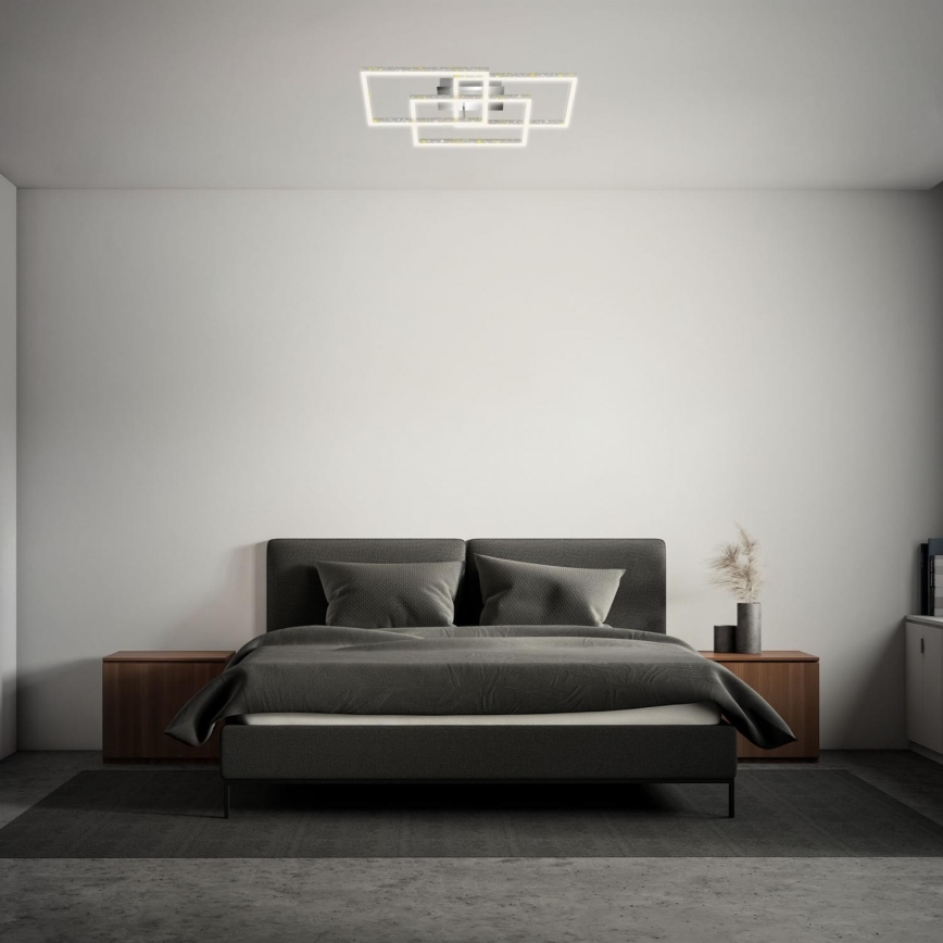 Brilo - LED Stmívatelné stropní svítidlo FRAME LED/57W/230V 3000K matný chrom