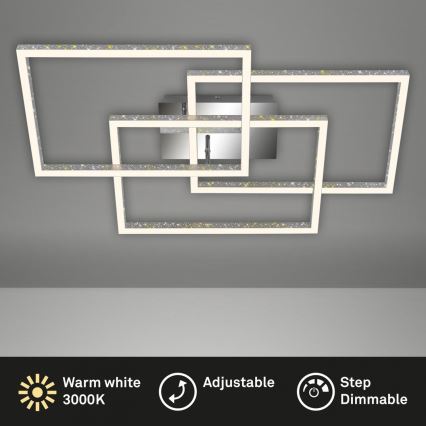 Brilo - LED Stmívatelné stropní svítidlo FRAME LED/57W/230V 3000K matný chrom