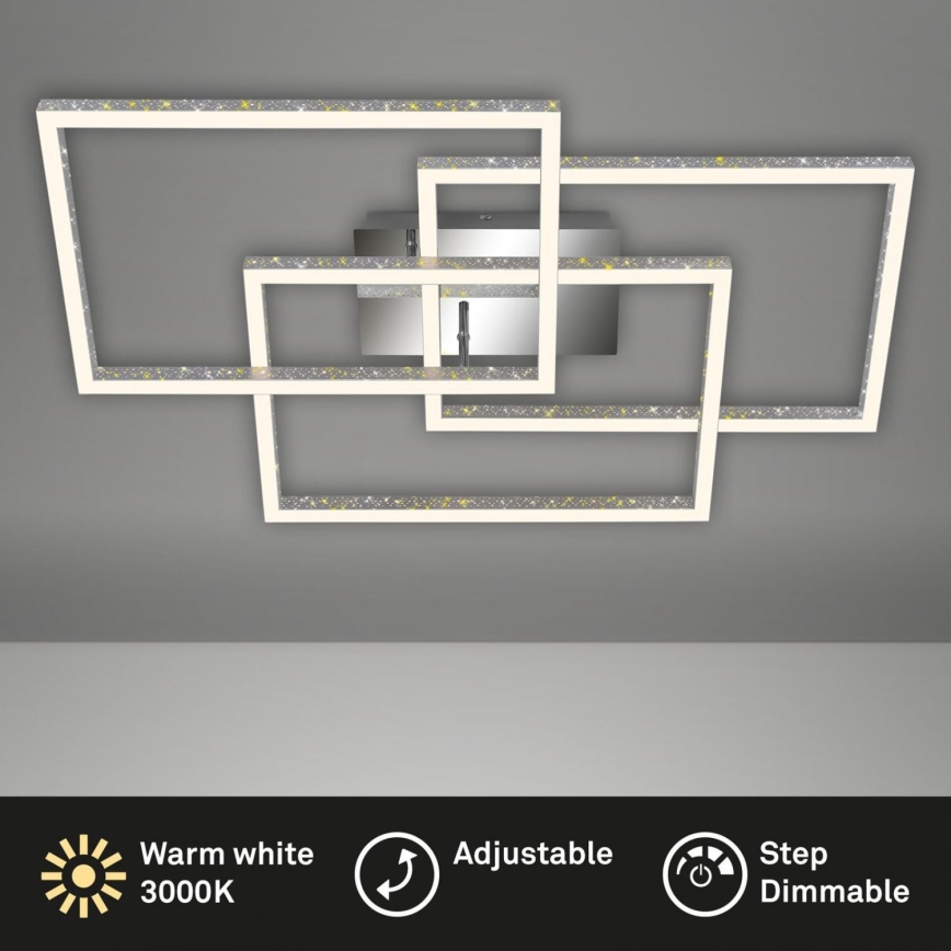 Brilo - LED Stmívatelné stropní svítidlo FRAME LED/57W/230V 3000K matný chrom