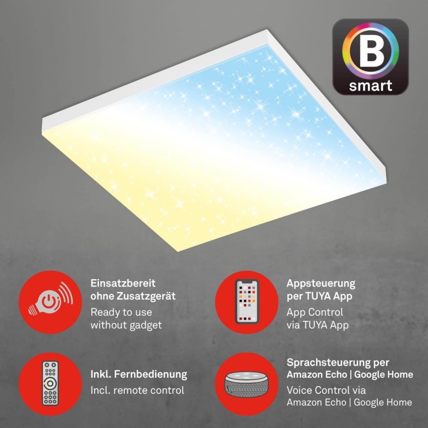 Brilo - LED Stmívatelné stropní svítidlo FRAMELESS LED/24W/230V 3000-6500K Wi-Fi Tuya + dálkové ovládání