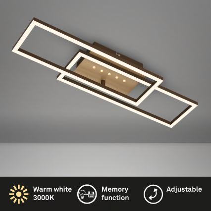 Brilo - LED Stmívatelné stropní svítidlo LED/30W/230V 3000K hnědá