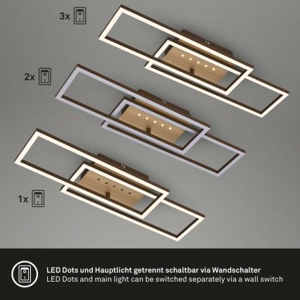 Brilo - LED Stmívatelné stropní svítidlo LED/30W/230V 3000K hnědá