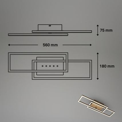 Brilo - LED Stmívatelné stropní svítidlo LED/30W/230V 3000K hnědá