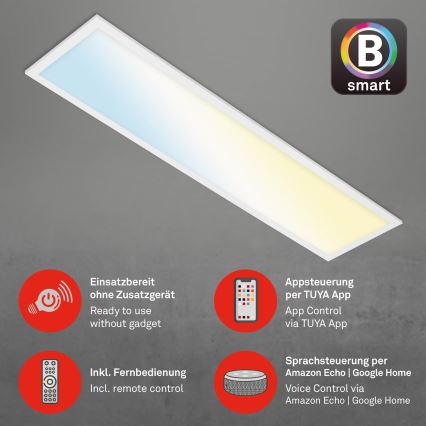 Brilo - LED Stmívatelné stropní svítidlo PIATTO LED/28W/230V 3000-6500K Wi-Fi Tuya + dálkové ovládání