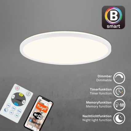 Brilo - LED Stmívatelné stropní svítidlo SLIM LED/22W/230V 2700-6500K Wi-Fi Tuya + dálkové ovládání