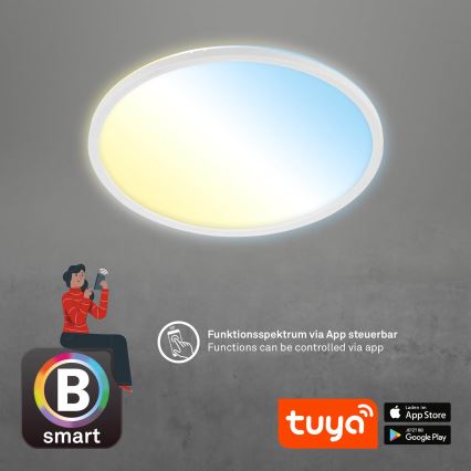 Brilo - LED Stmívatelné stropní svítidlo SLIM LED/22W/230V 2700-6500K Wi-Fi Tuya + dálkové ovládání