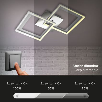 Brilo - LED Stmívatelný přisazený lustr FRAME 2xLED/11W/230V
