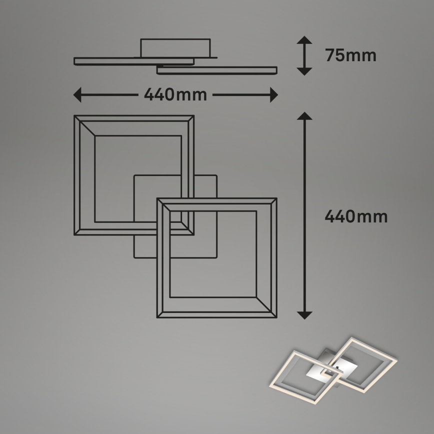 Brilo - LED Stmívatelný přisazený lustr FRAME 2xLED/11W/230V