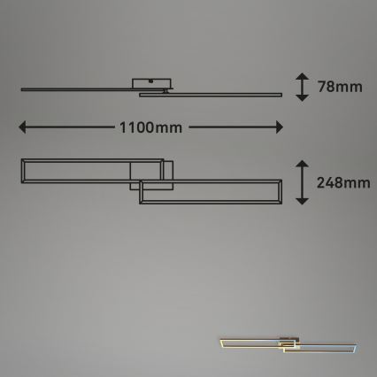 Brilo - LED Stmívatelný přisazený lustr FRAME 2xLED/20W/230V 2700-5000K + dálkové ovládání