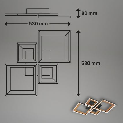 Brilo - LED Stmívatelný přisazený lustr FRAME LED/38W/230V