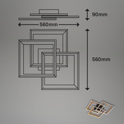 Brilo - LED Stmívatelný přisazený lustr FRAME LED/45W/230V 2700-6500K + dálkové ovládání