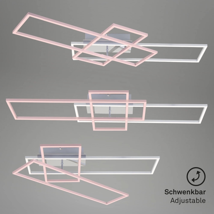 Brilo - LED Stmívatelný přisazený lustr FRAME LED/51W/230V 2700-5000K matný chrom + dálkové ovládání