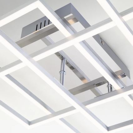 Brilo - LED Stmívatelný přisazený lustr FRAME LED/51W/230V 2700-5000K matný chrom + dálkové ovládání