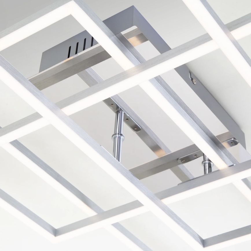 Brilo - LED Stmívatelný přisazený lustr FRAME LED/51W/230V 2700-5000K matný chrom + dálkové ovládání