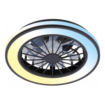 Brilo - LED Stmívatelný stropní ventilátor VENTURO LED/24W/230V 3000-6500K černá + dálkové ovládání