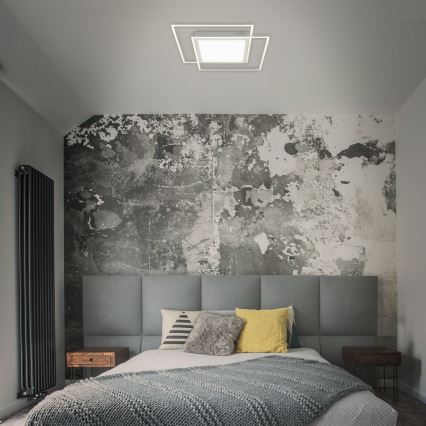 Brilo - LED Stropní svítidlo 2xLED/16W/230V + LED/19W 51,5x51,5 cm matný chrom