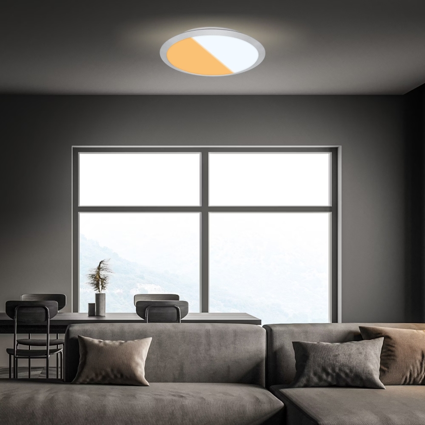 Brilo - LED Koupelnové stropní svítidlo CTS LED/21W/230V 3000/4000K IP44 pr. 37 cm matný chrom