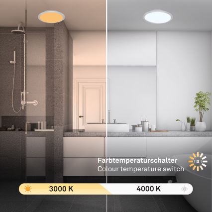 Brilo - LED Koupelnové stropní svítidlo CTS LED/21W/230V 3000/4000K IP44 pr. 37 cm matný chrom