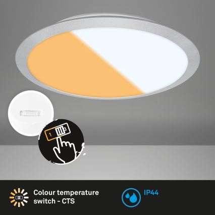 Brilo - LED Koupelnové stropní svítidlo CTS LED/21W/230V 3000/4000K IP44 pr. 37 cm matný chrom