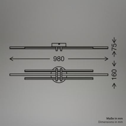 Brilo - LED Stropní svítidlo TINKA LED/30W/230V 3000K černá