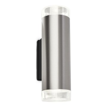Brilo - LED Venkovní nástěnné svítidlo 2xGU10/4,7W/230V IP44 4000K matný chrom