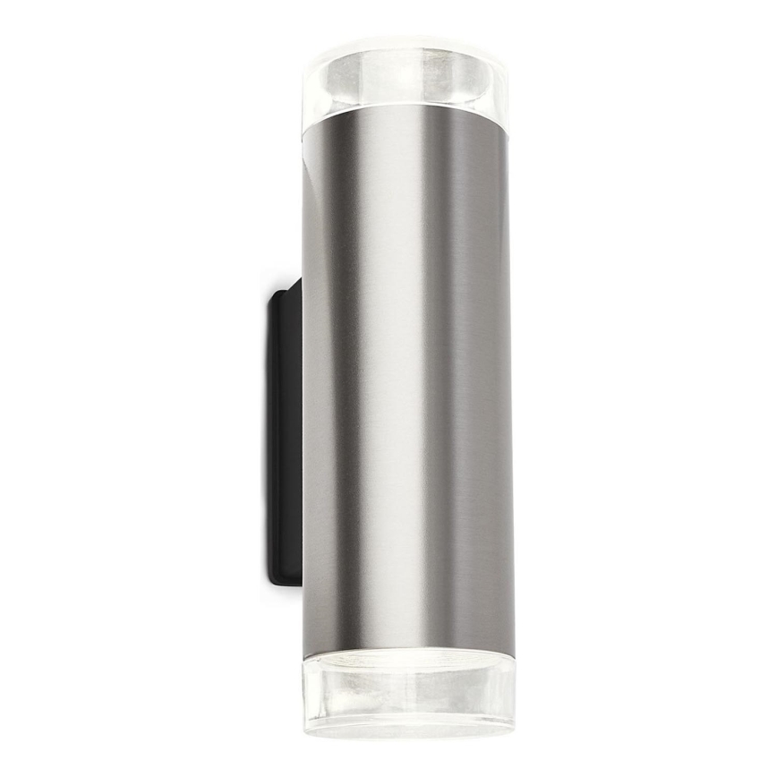 Brilo - LED Venkovní nástěnné svítidlo 2xGU10/4,7W/230V IP44 4000K matný chrom