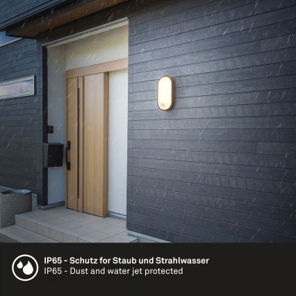 Brilo - LED Venkovní nástěnné svítidlo se senzorem pohybu a soumraku RUCH LED/12W/230V IP65 černá