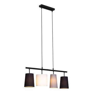 Brilo - Lustr na lanku 4xE27/40W/230V černá/šedá/bílá