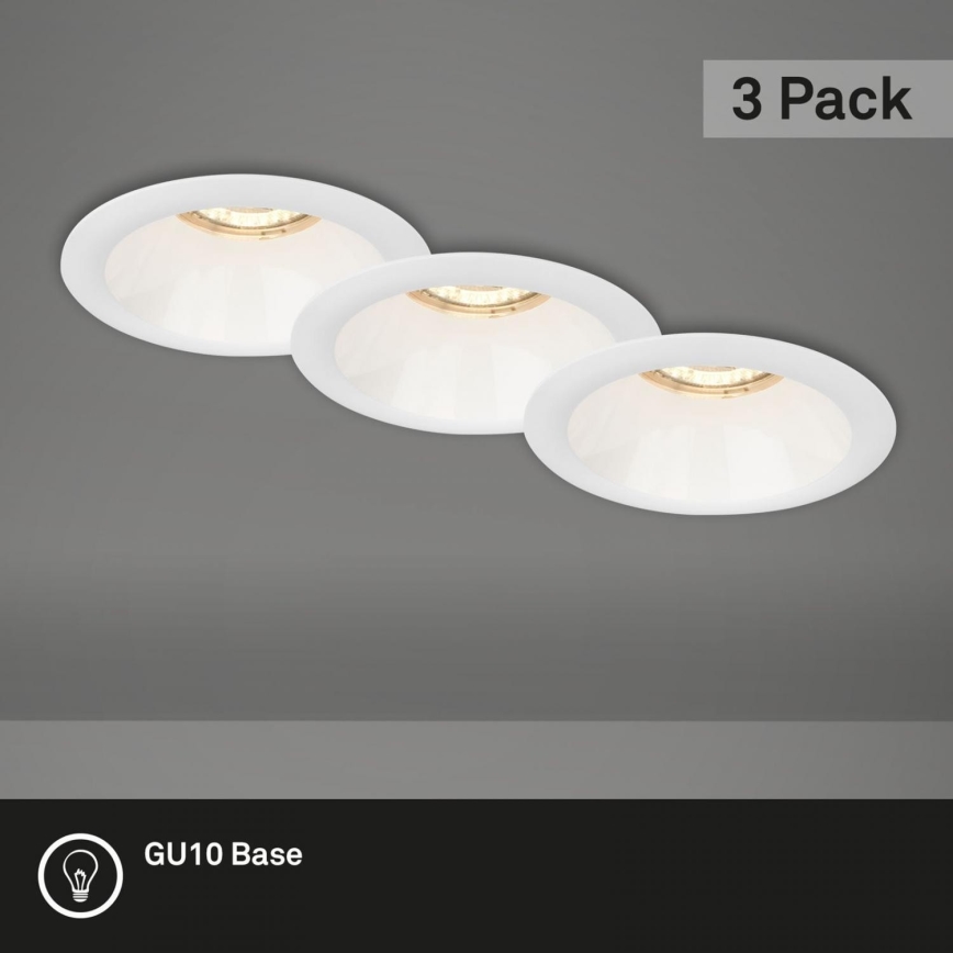 Brilo - SADA 3x Koupelnové podhledové svítidlo 1xGU10/9W/230V IP23 bílá