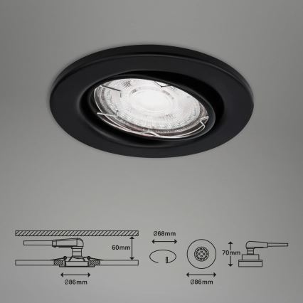 Brilo - SADA 3x LED Koupelnové podhledové svítidlo 1xGU10/5W/230V IP23 černá