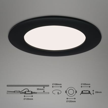 Brilo - SADA 3x LED Koupelnové podhledové svítidlo FLAT LED/6W/230V IP44 černá