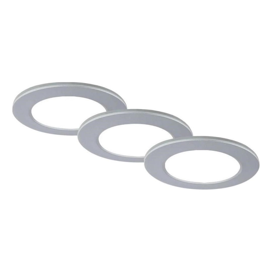 Brilo - SADA 3x LED Koupelnové podhledové svítidlo LED/4W/230V IP44 3000/4000K stříbrná