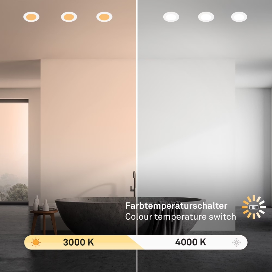 Brilo - SADA 3x LED Koupelnové podhledové svítidlo LED/4W/230V IP44 3000/4000K bílá
