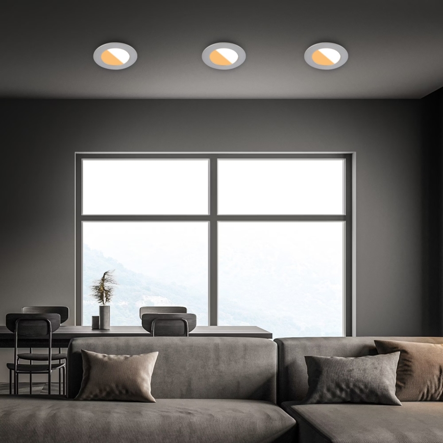 Brilo - SADA 3x LED Koupelnové podhledové svítidlo LED/4W/230V IP44 3000/4000K stříbrná