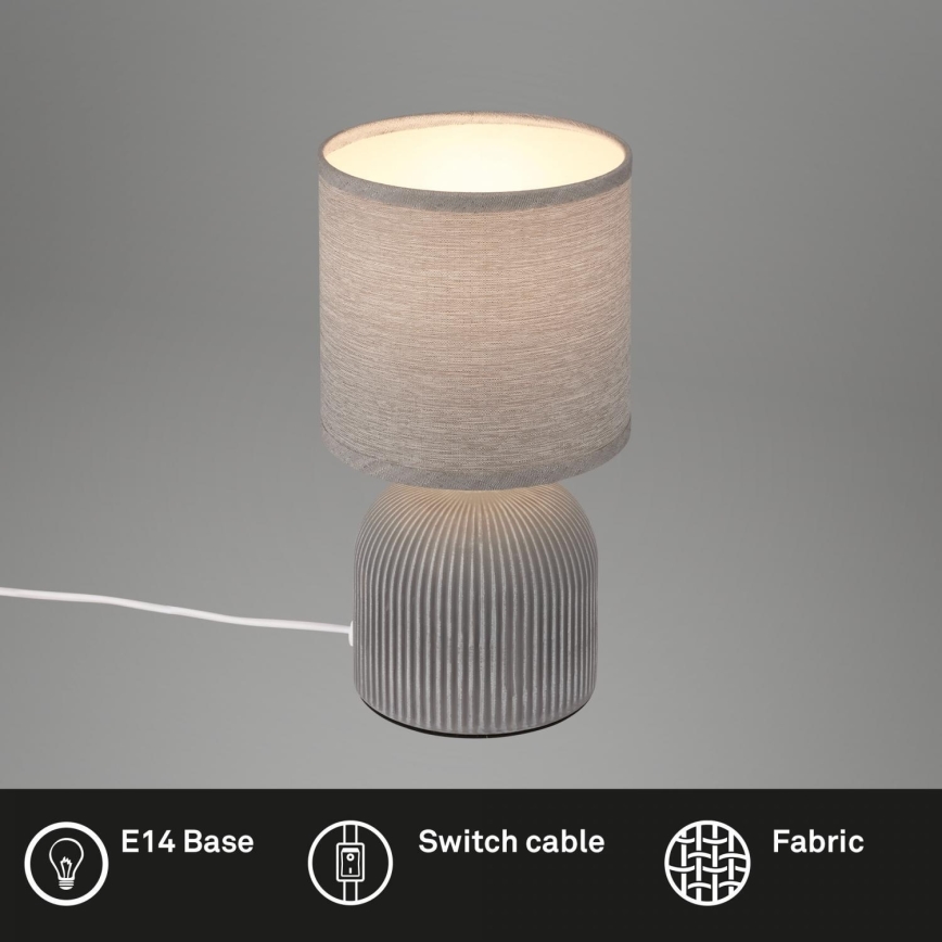 Brilo - Stolní lampa INO 1xE14/10W/230V šedá