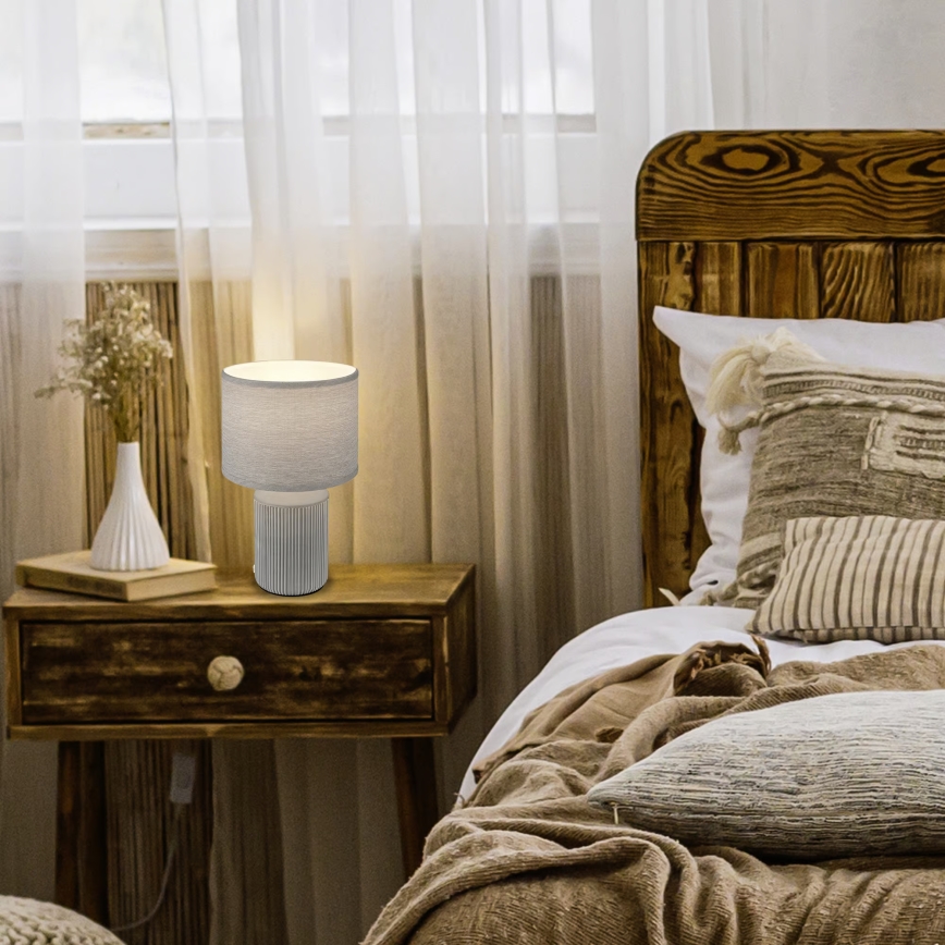 Brilo - Stolní lampa INO 1xE14/10W/230V šedá